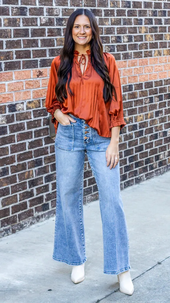 Dear John Fiona High Rise Clean Hem Wide Leg Jeans Ardmore