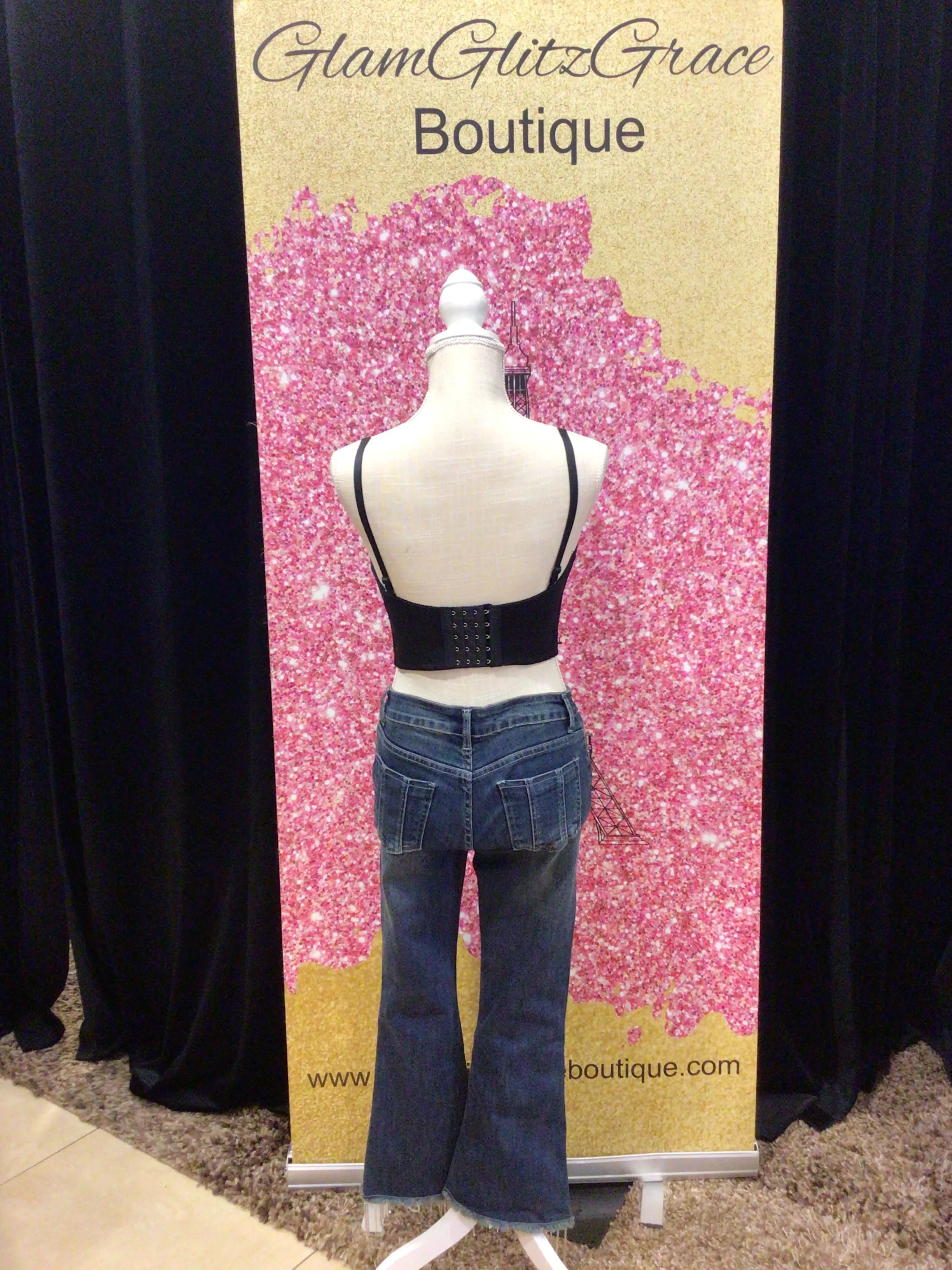 Denim Jeans With Bling On Bottom
