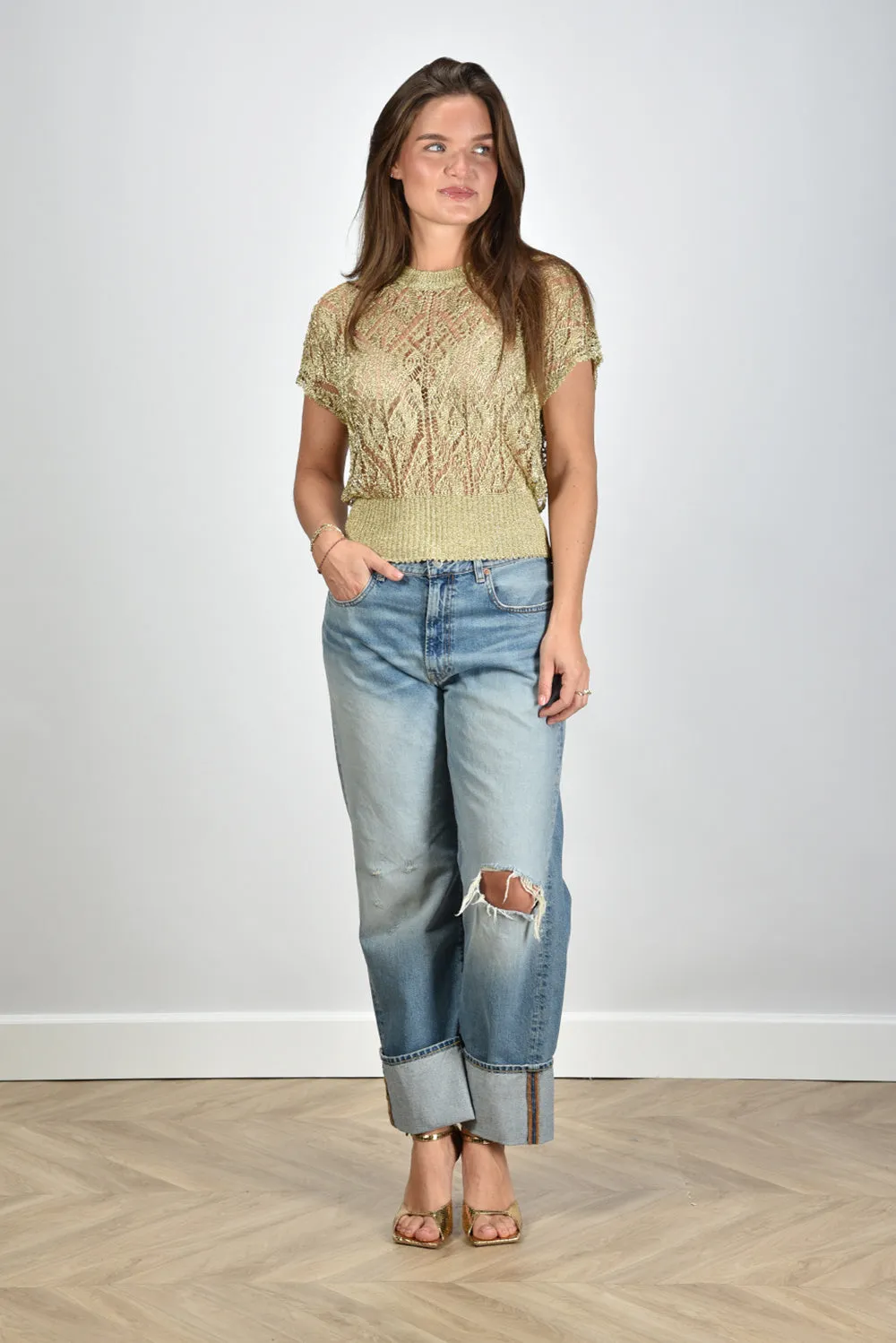 Denimist jeans Lucy BF Jean DSW3000 alsen indigo w/ rips and cuff