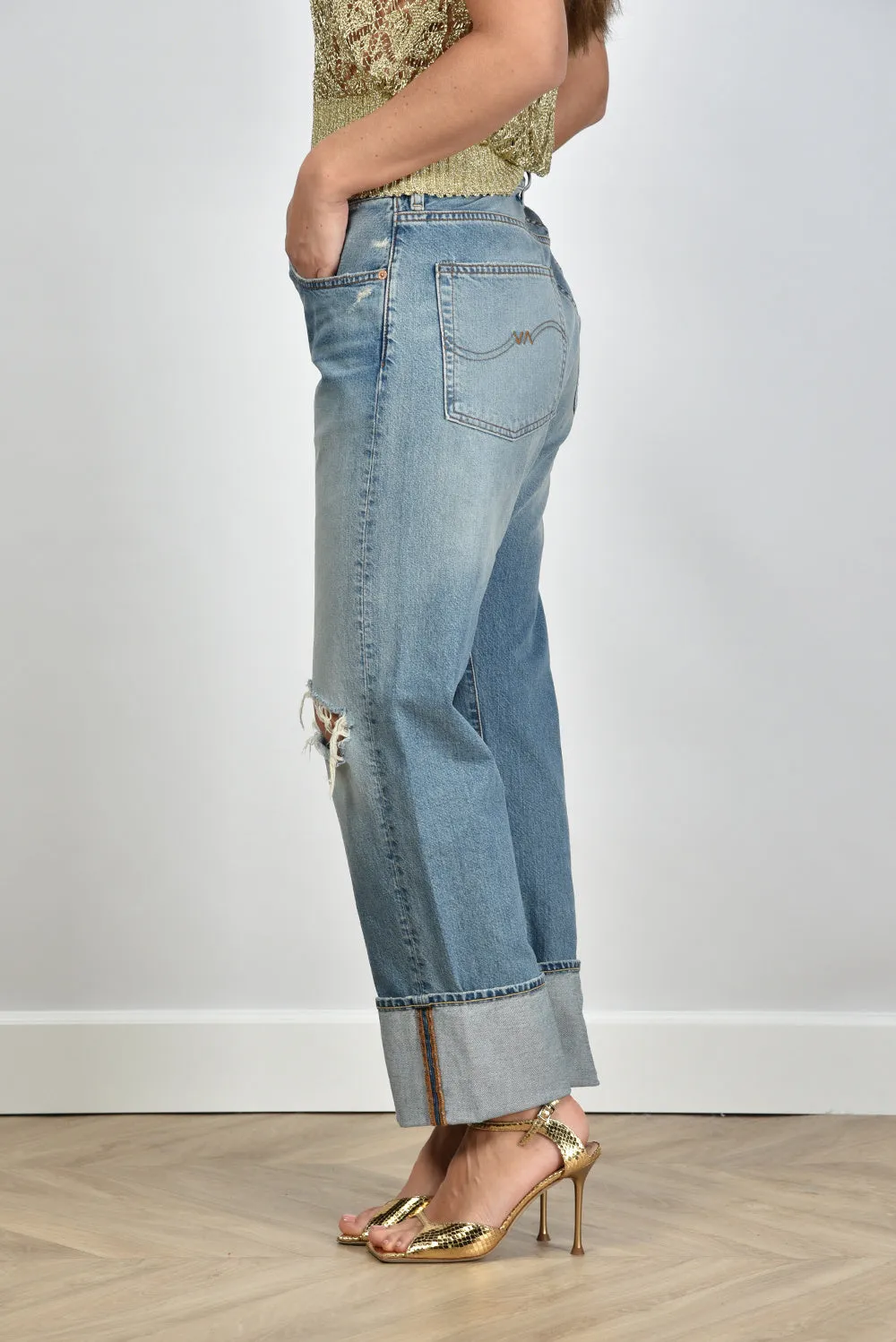 Denimist jeans Lucy BF Jean DSW3000 alsen indigo w/ rips and cuff