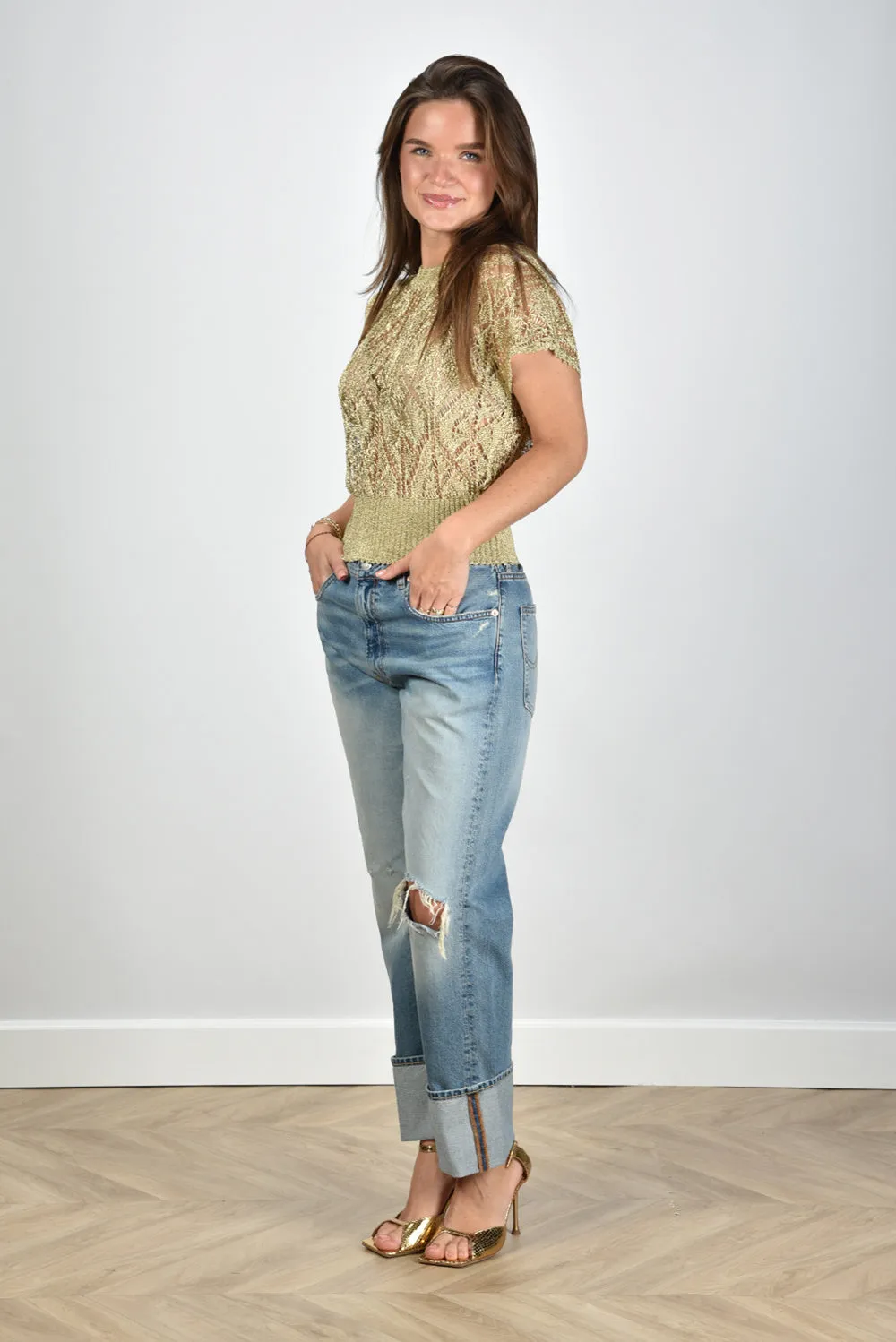 Denimist jeans Lucy BF Jean DSW3000 alsen indigo w/ rips and cuff
