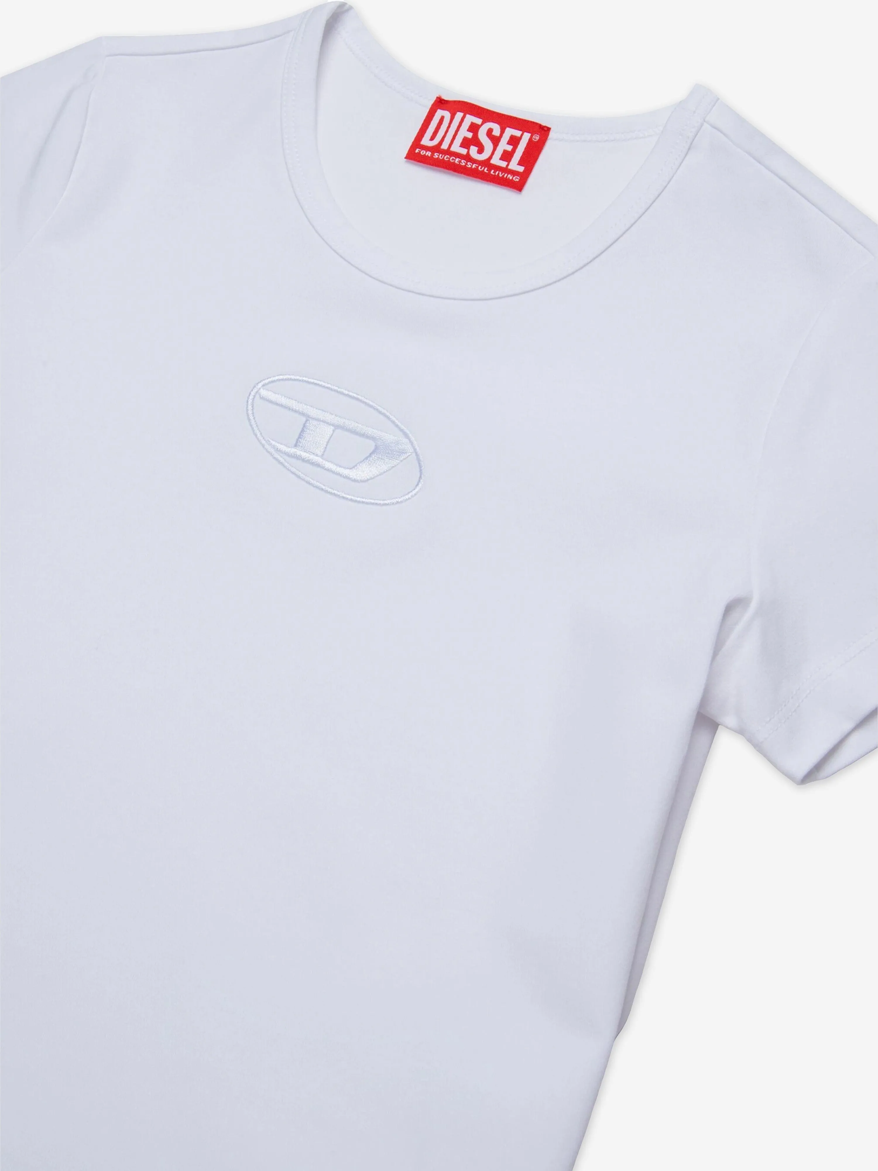 Diesel Girls Logo T-Shirt in White