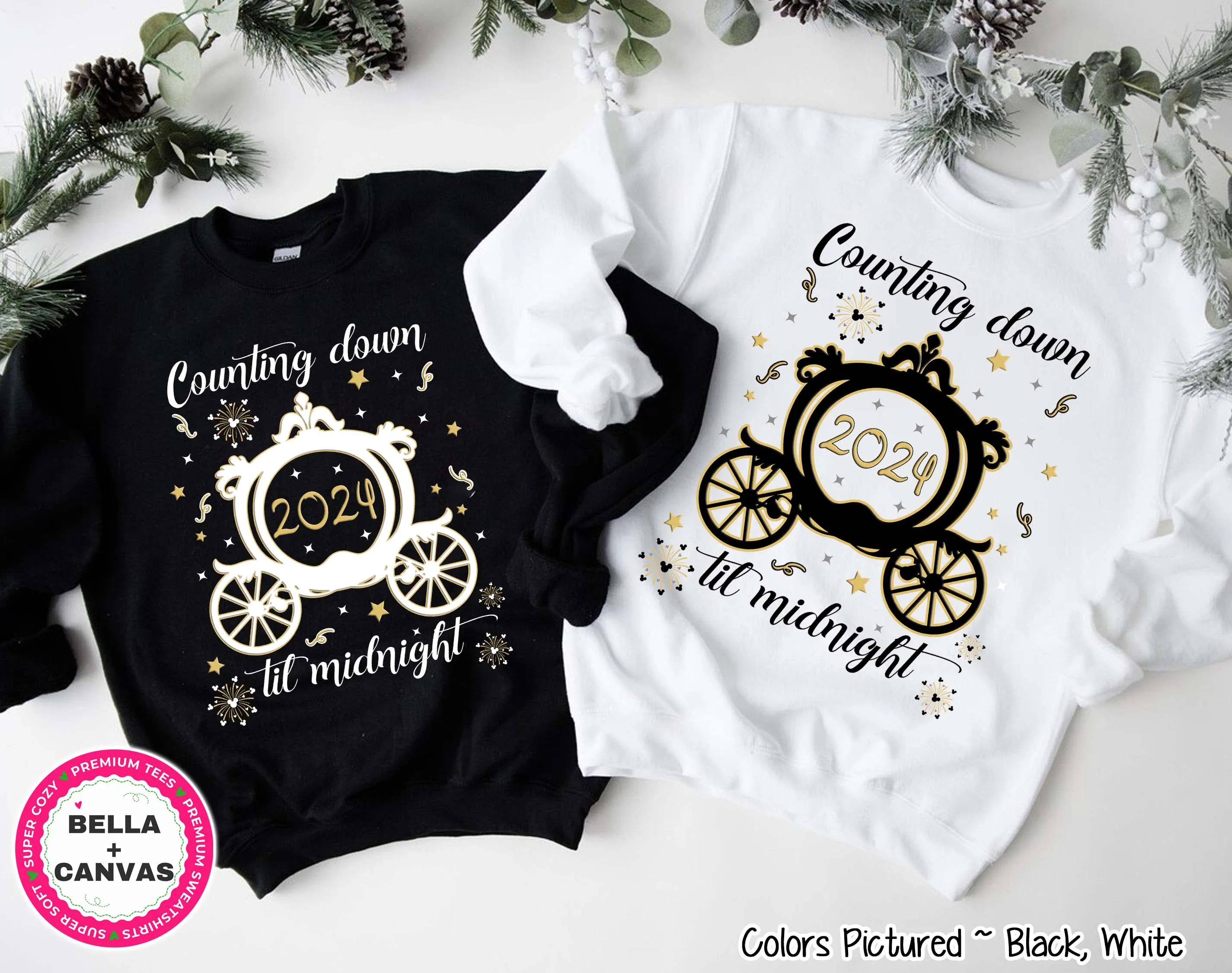 Disney Carriage Counting Down Till Midnight New Year Tee or Sweatshirt