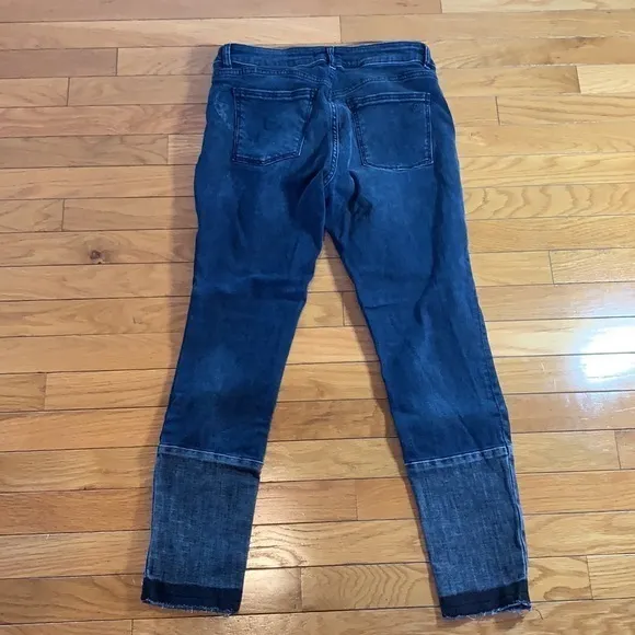 DL1961 Florence Instasculpt Dark Blue Denim Jeans size 29 Raw Edge Leg