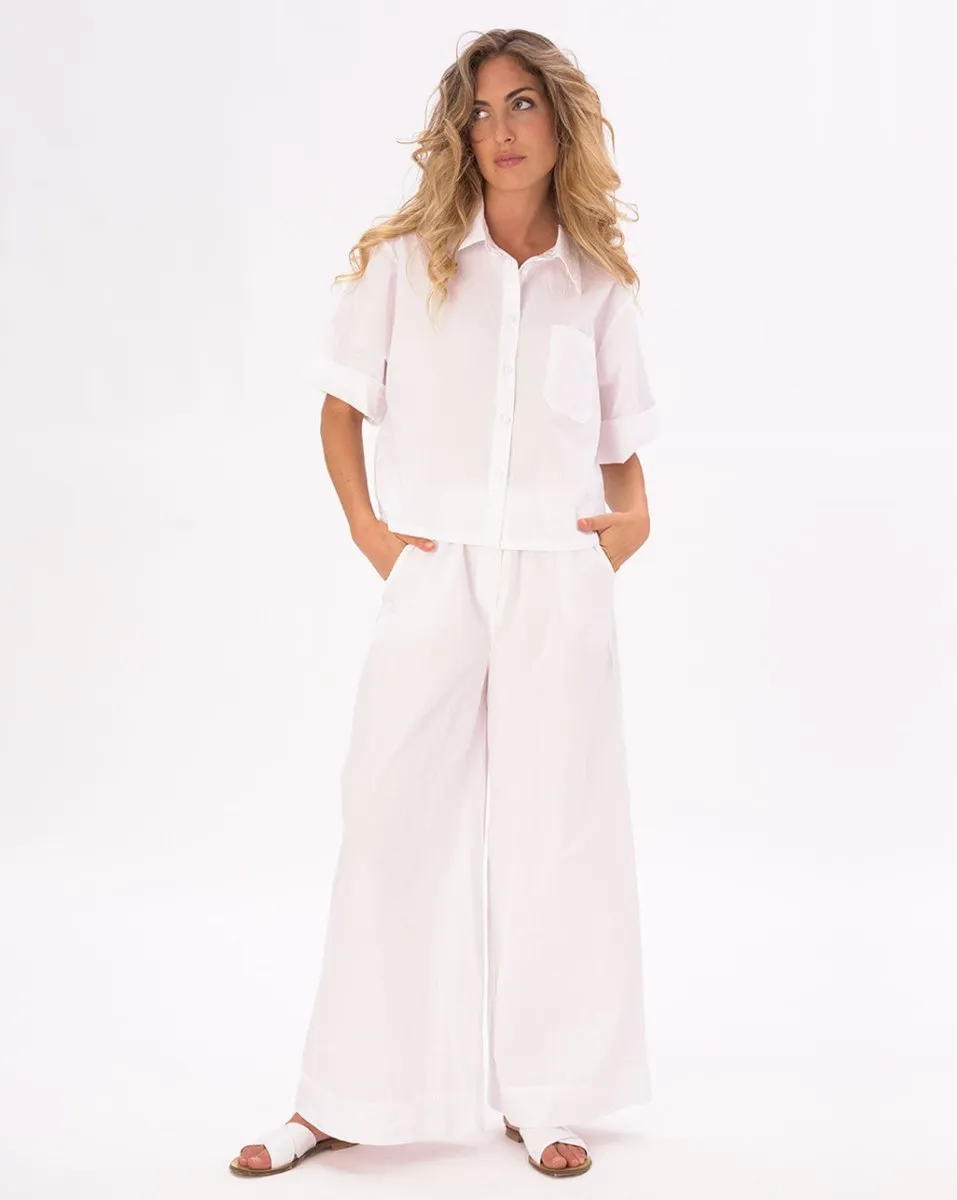 Drop 3/4 Sleeve Cotton Button Up Shirt