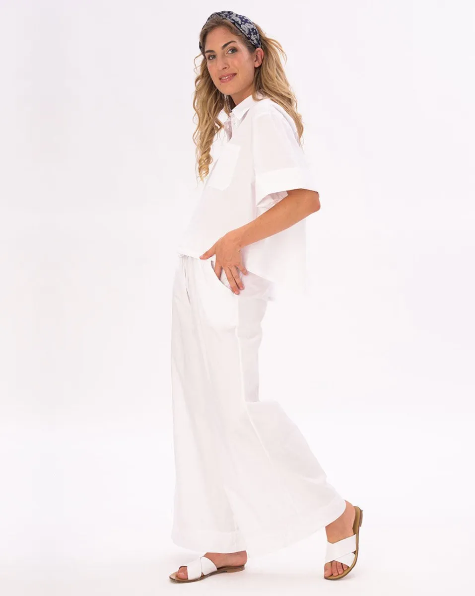 Drop 3/4 Sleeve Cotton Button Up Shirt