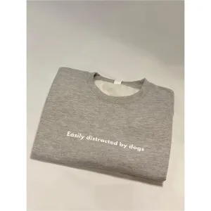 Easily Distracted by Dogs Cosy Unisex Human Jumper (Light Grey)