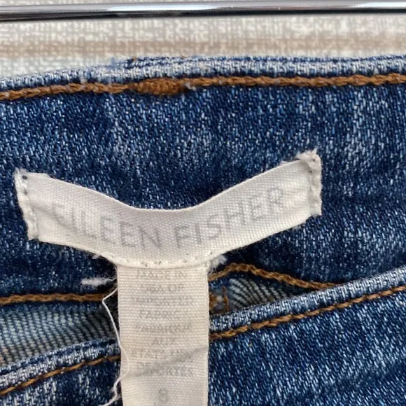 Eileen Fisher Aged Indigo Boyfriend Jeans Organic Cotton