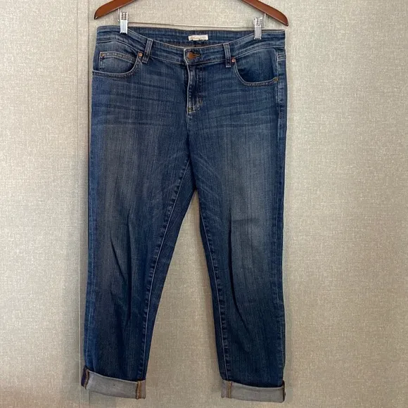 Eileen Fisher Aged Indigo Boyfriend Jeans Organic Cotton