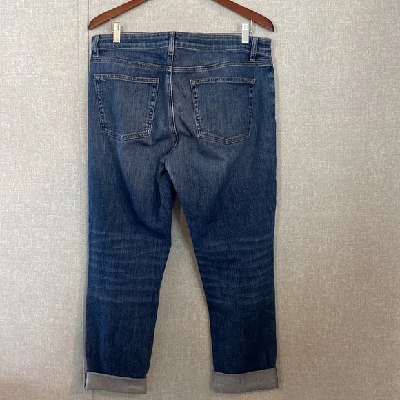 Eileen Fisher Aged Indigo Boyfriend Jeans Organic Cotton