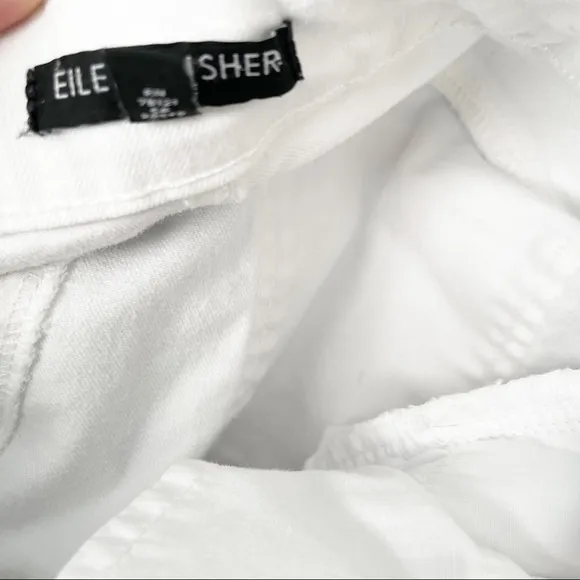Eileen Fisher White Raw Hem Slim Fit Jeans