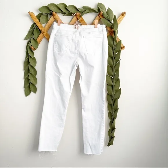 Eileen Fisher White Raw Hem Slim Fit Jeans