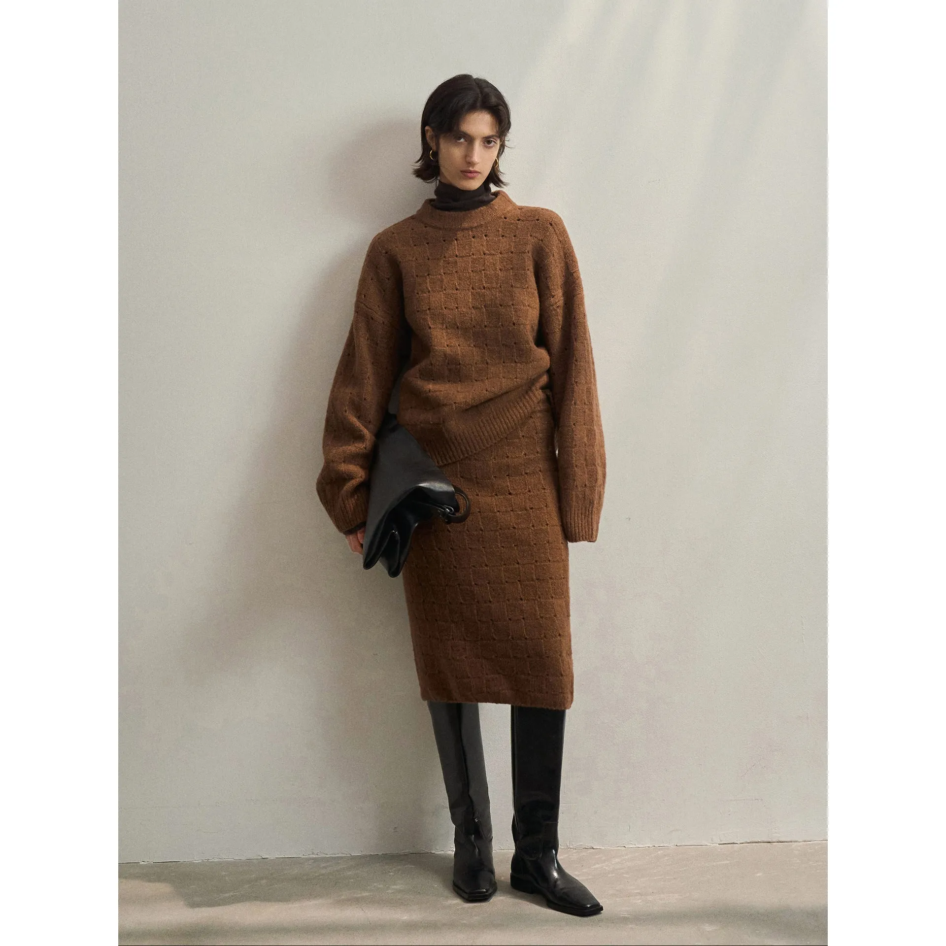 Elastic Knit Wool Skirt