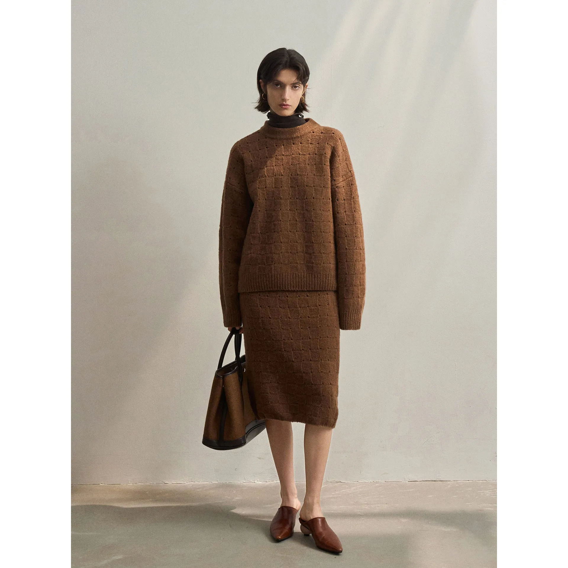 Elastic Knit Wool Skirt