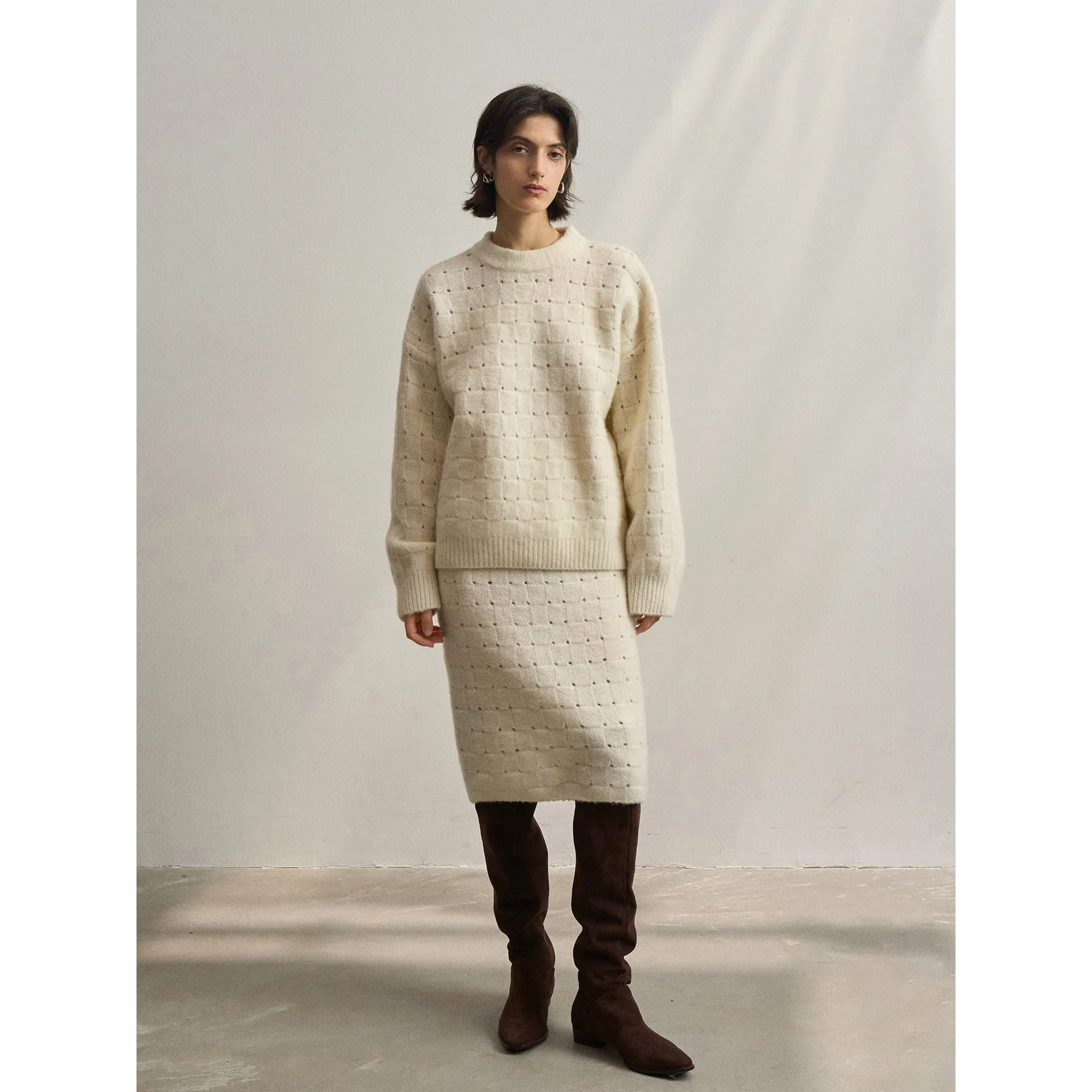 Elastic Knit Wool Skirt