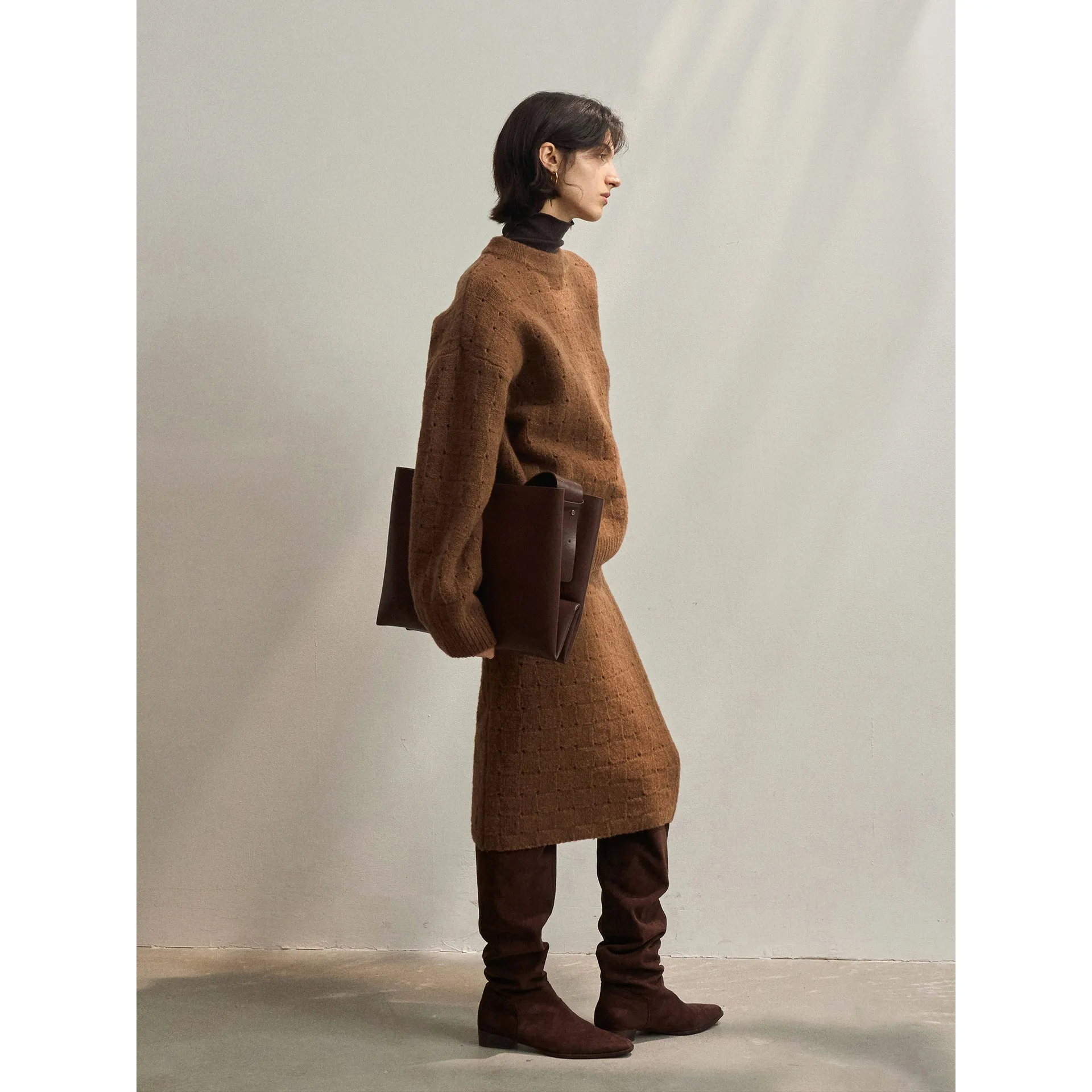 Elastic Knit Wool Skirt