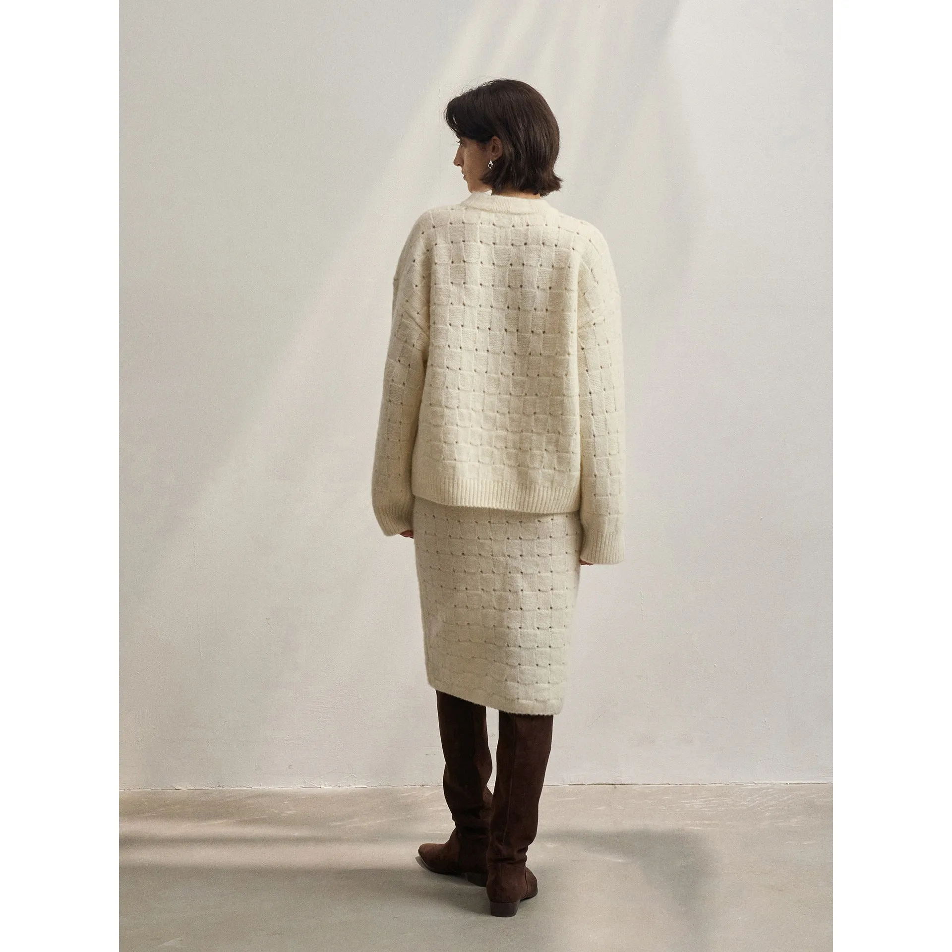 Elastic Knit Wool Skirt
