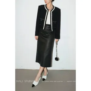 Elegant Black Midi Skirt