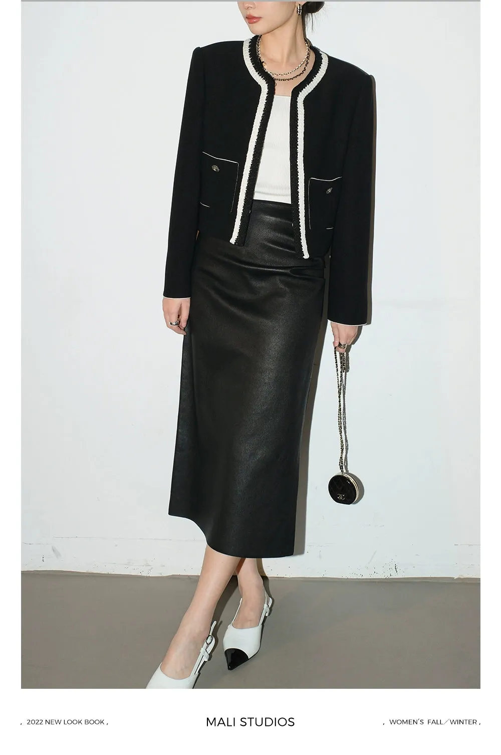 Elegant Black Midi Skirt