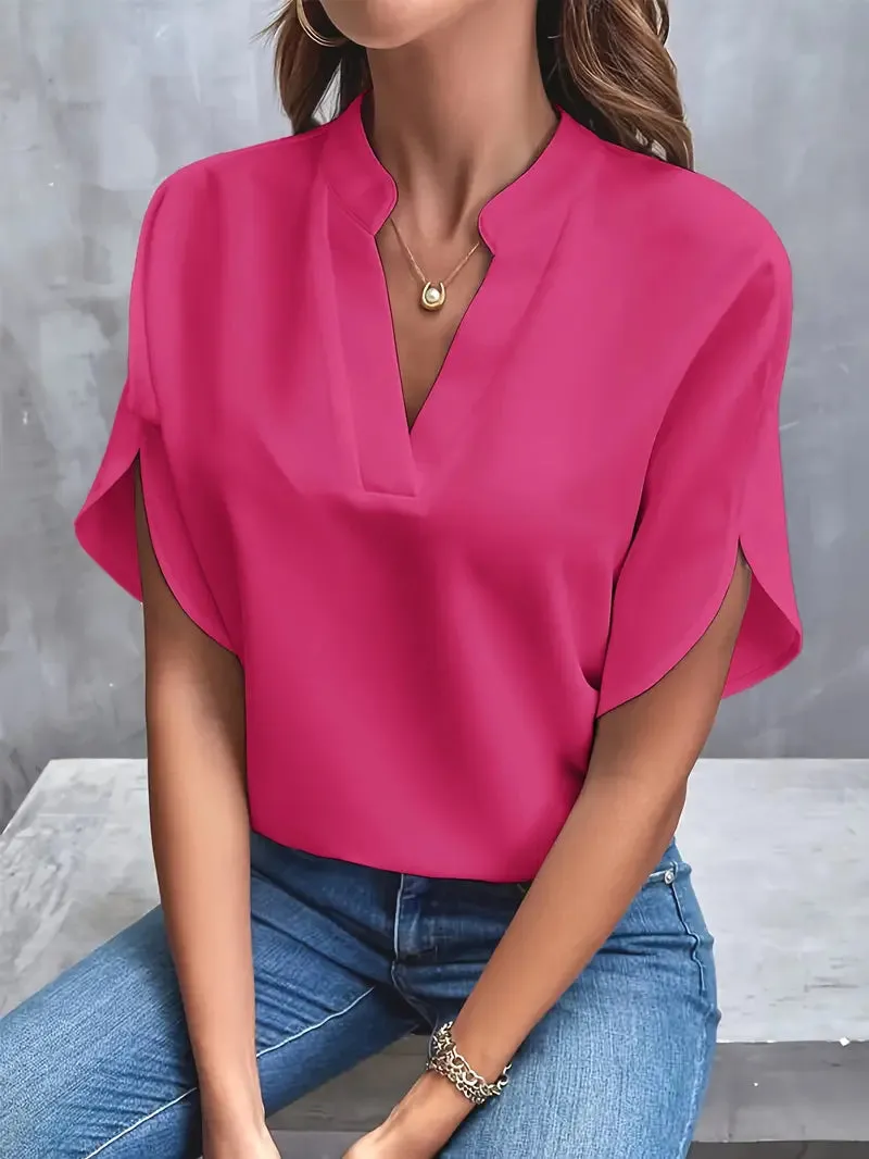 Elegant women's shirt with V-cut-modern & versatile