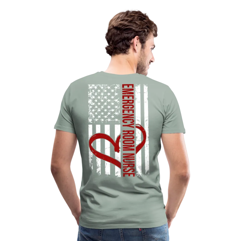Emergency Room Nurse Flag Men's Premium T-Shirt (CK1836 Red)