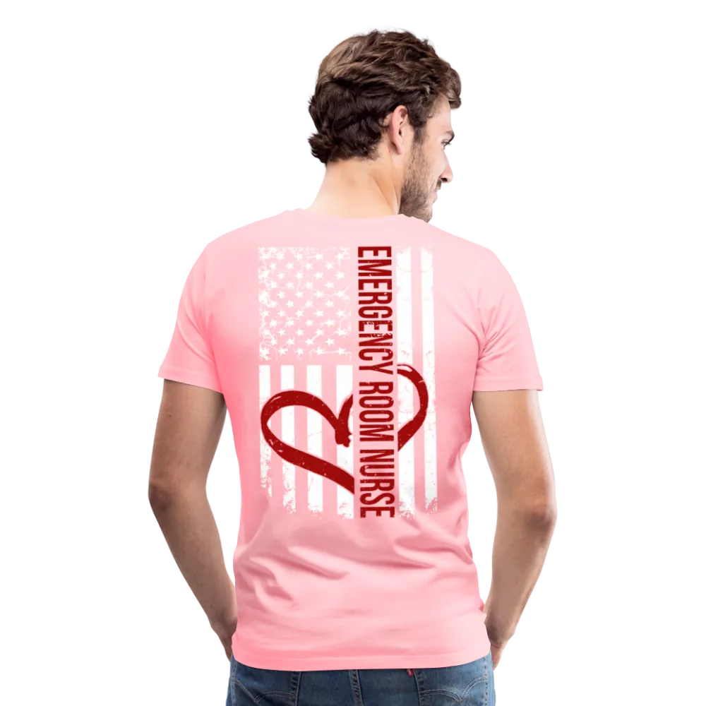Emergency Room Nurse Flag Men's Premium T-Shirt (CK1836 Red)