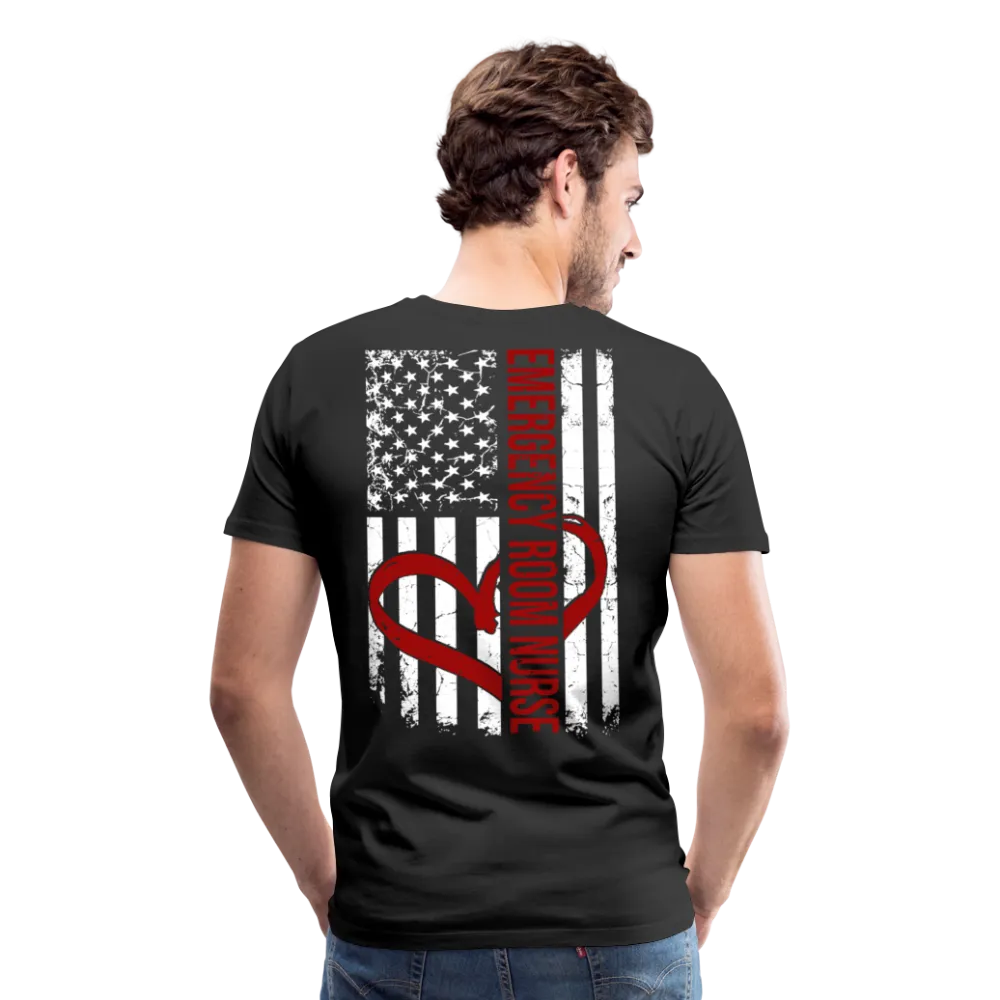 Emergency Room Nurse Flag Men's Premium T-Shirt (CK1836 Red)