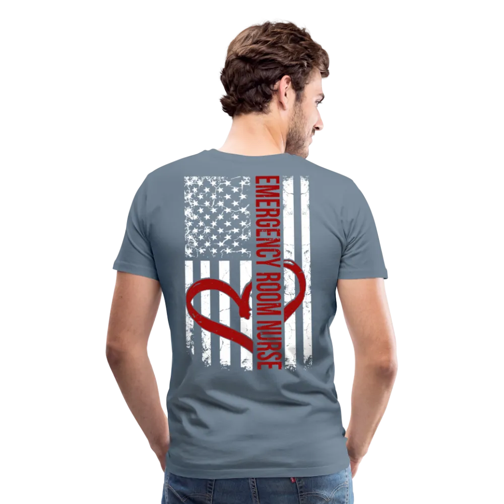 Emergency Room Nurse Flag Men's Premium T-Shirt (CK1836 Red)