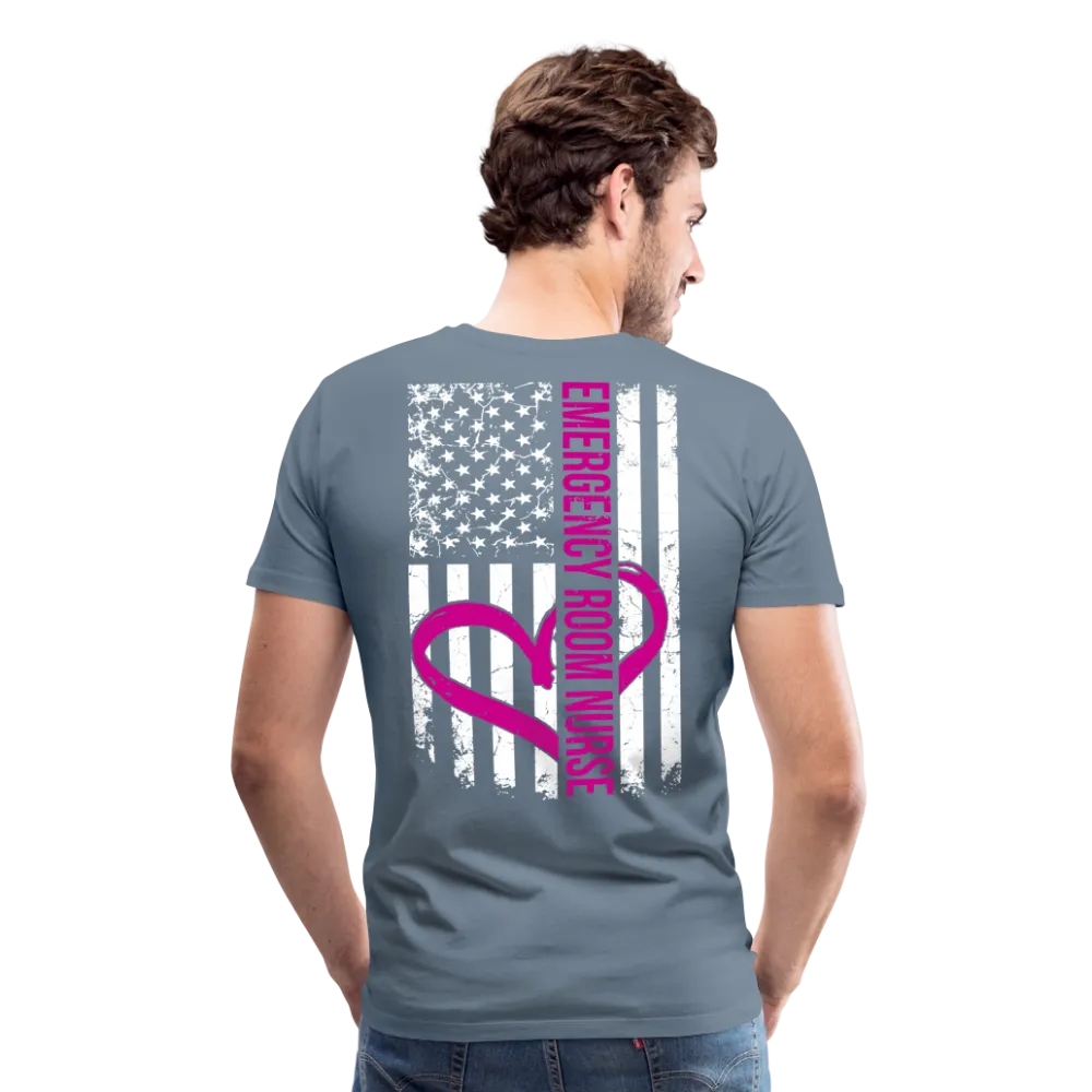 Emergency Room Nurse Flag Men's Premium T-Shirt (CK1836) Updated