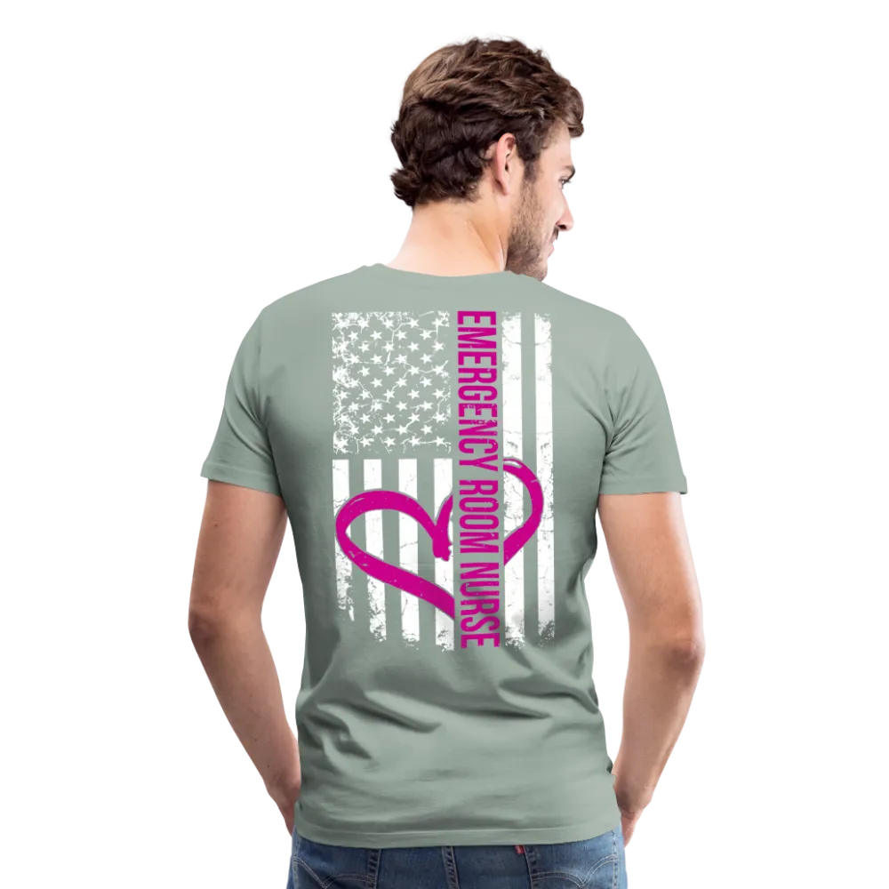 Emergency Room Nurse Flag Men's Premium T-Shirt (CK1836) Updated