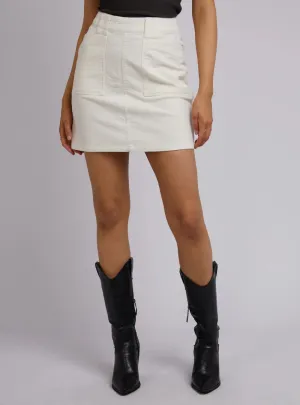 Emma Cord Skirt - Vintage White