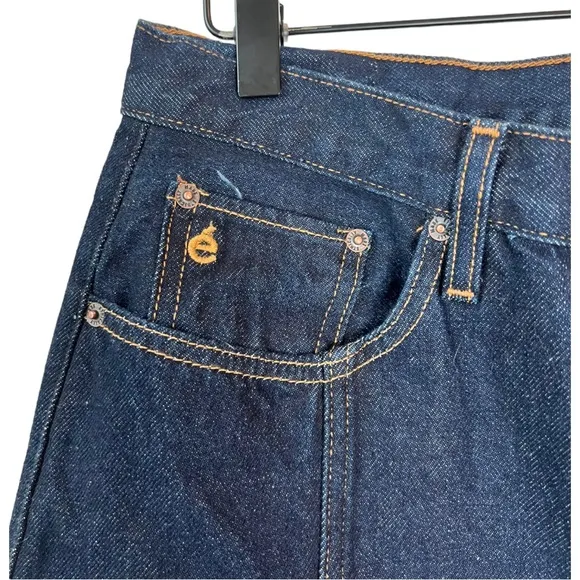 Etica Denim Tyler Seamed Straight Crop Jeans Night Swim Dark Rigid Denim Recycle
