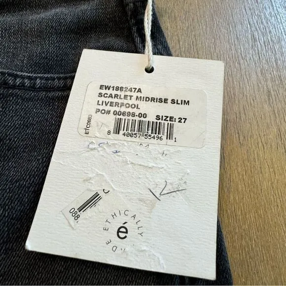 ETICA Jeans Size 27 Scarlet Midrise Slim Ankle in Liverpool