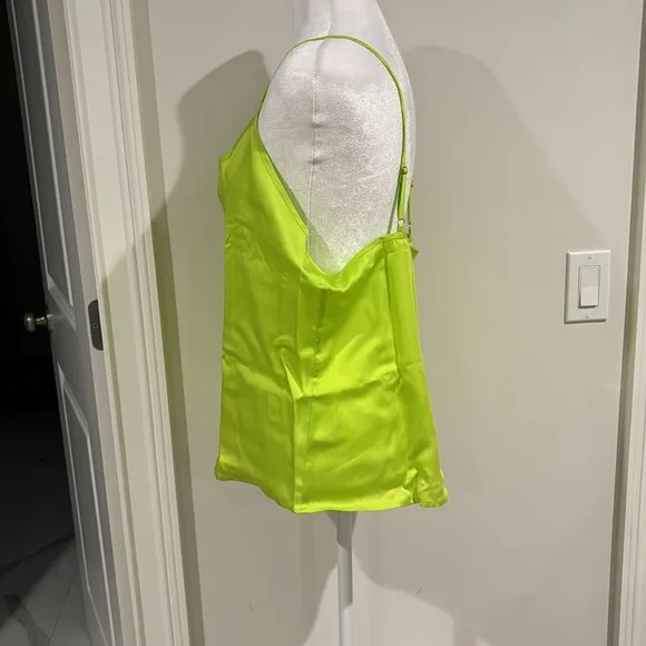 Ettitude lime satin cami &amp; shorts set size large New