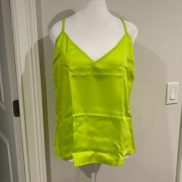 Ettitude lime satin cami &amp; shorts set size large New