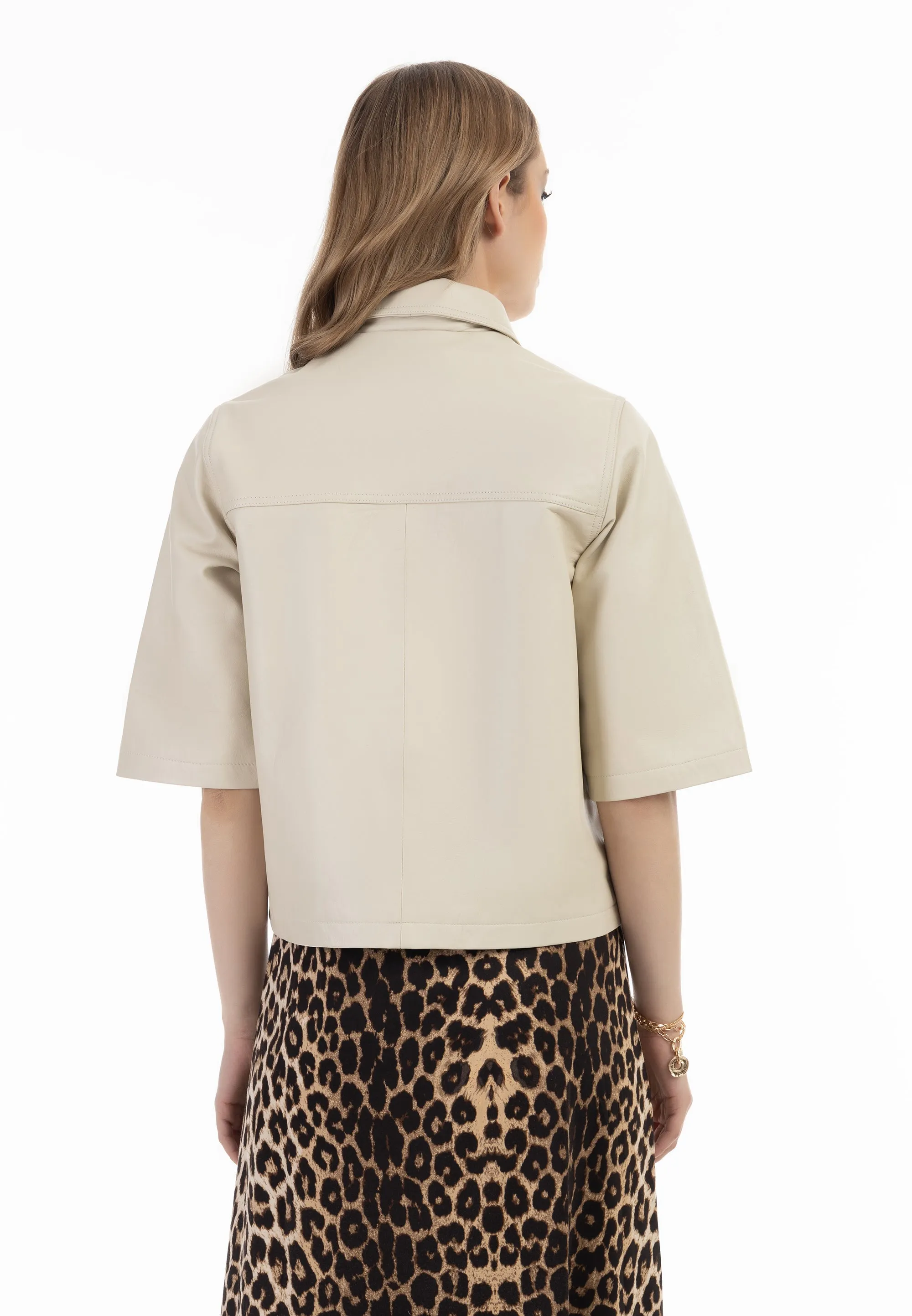 faina Women's Leather Shirt