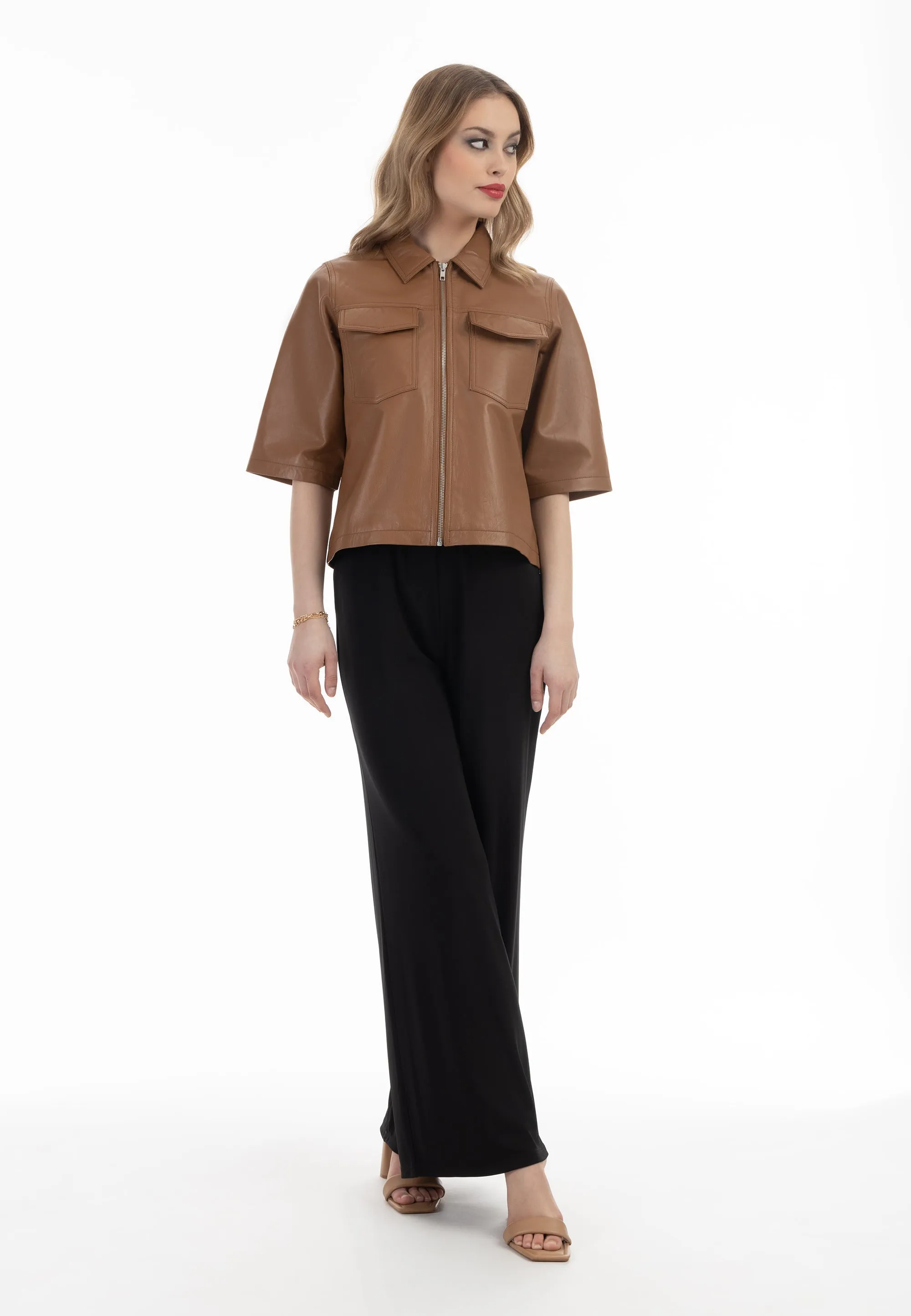 faina Women's Leather Shirt