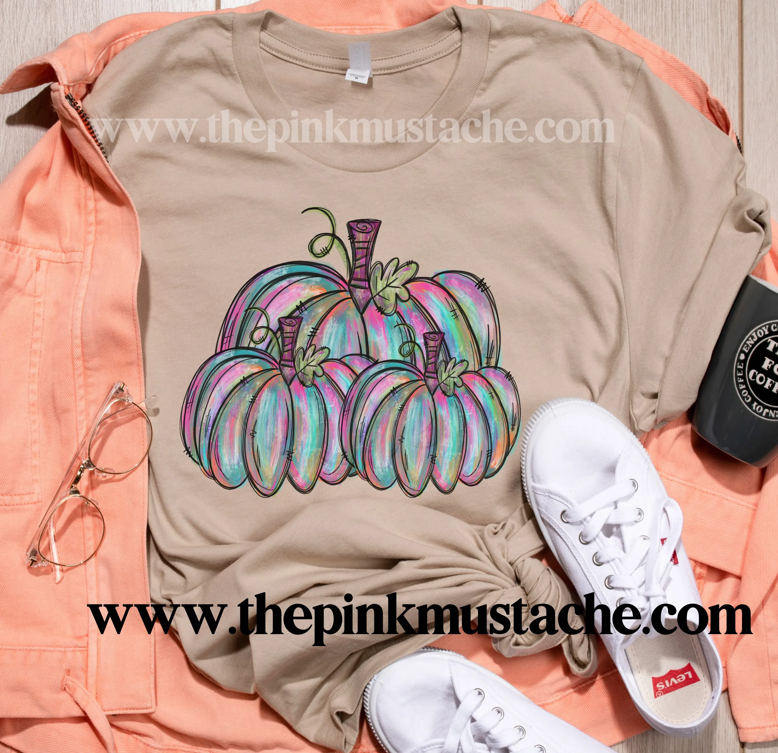 Fall Hand Painted Pumpkins Watercolor Tee/ Hello Fall Shirts Youth and Adult Shirts /Fall Style