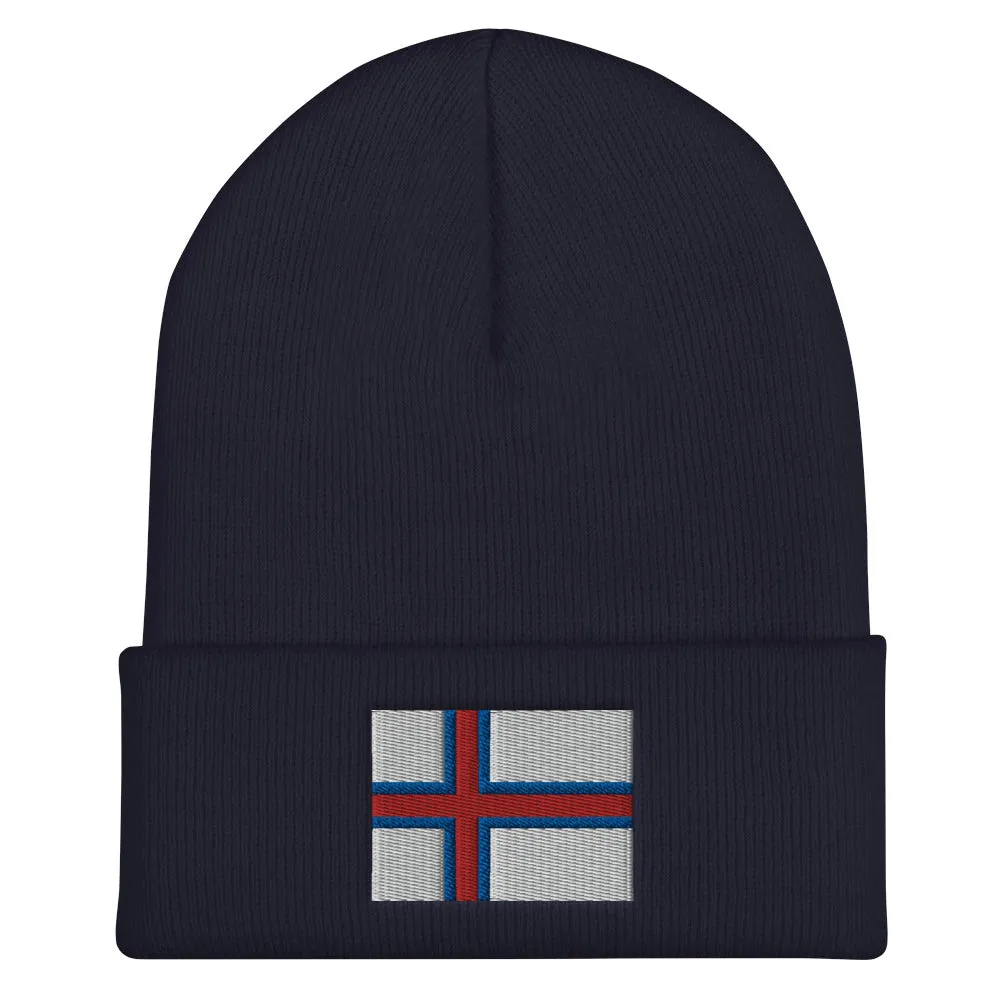 Faroese Flag Embroidered Beanie