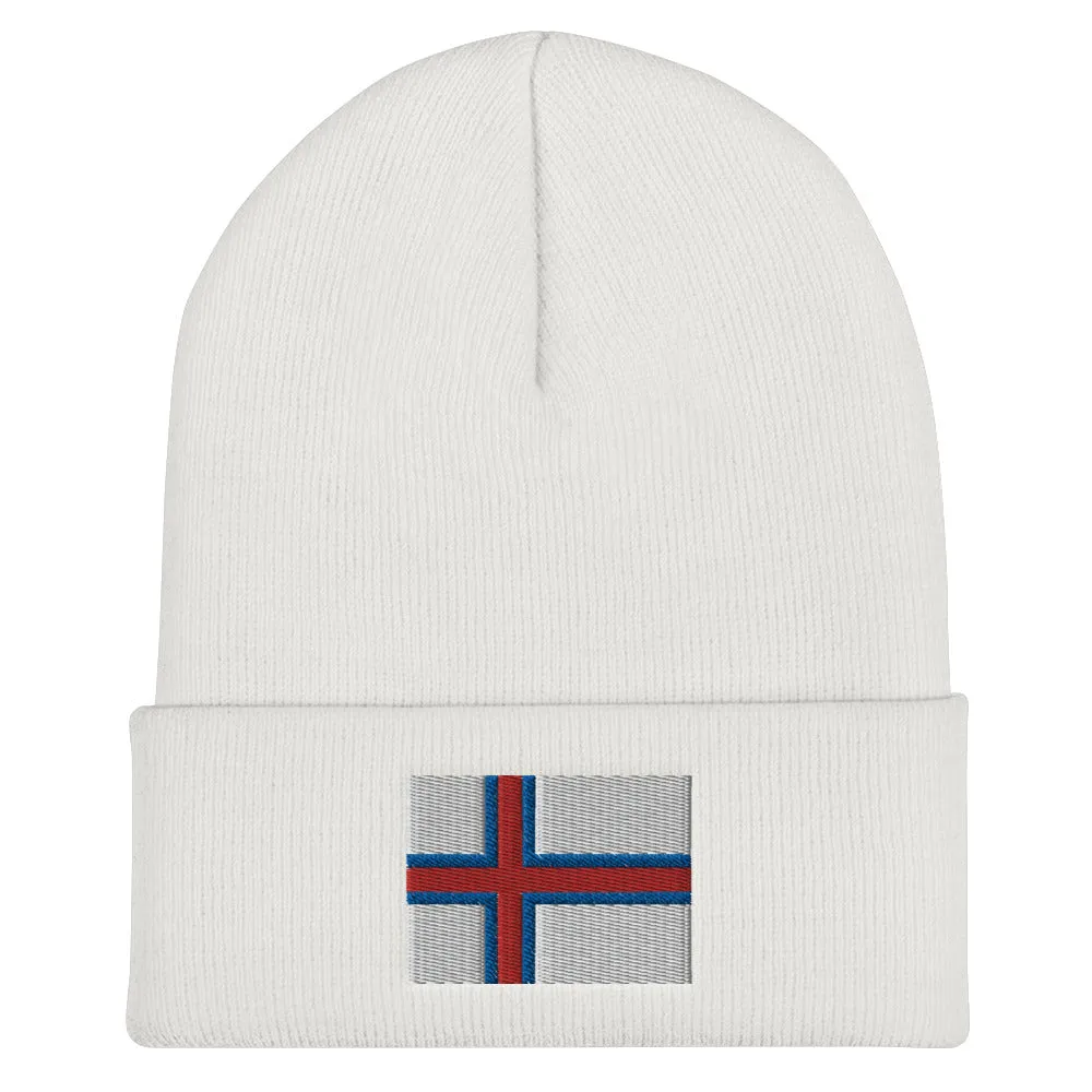 Faroese Flag Embroidered Beanie