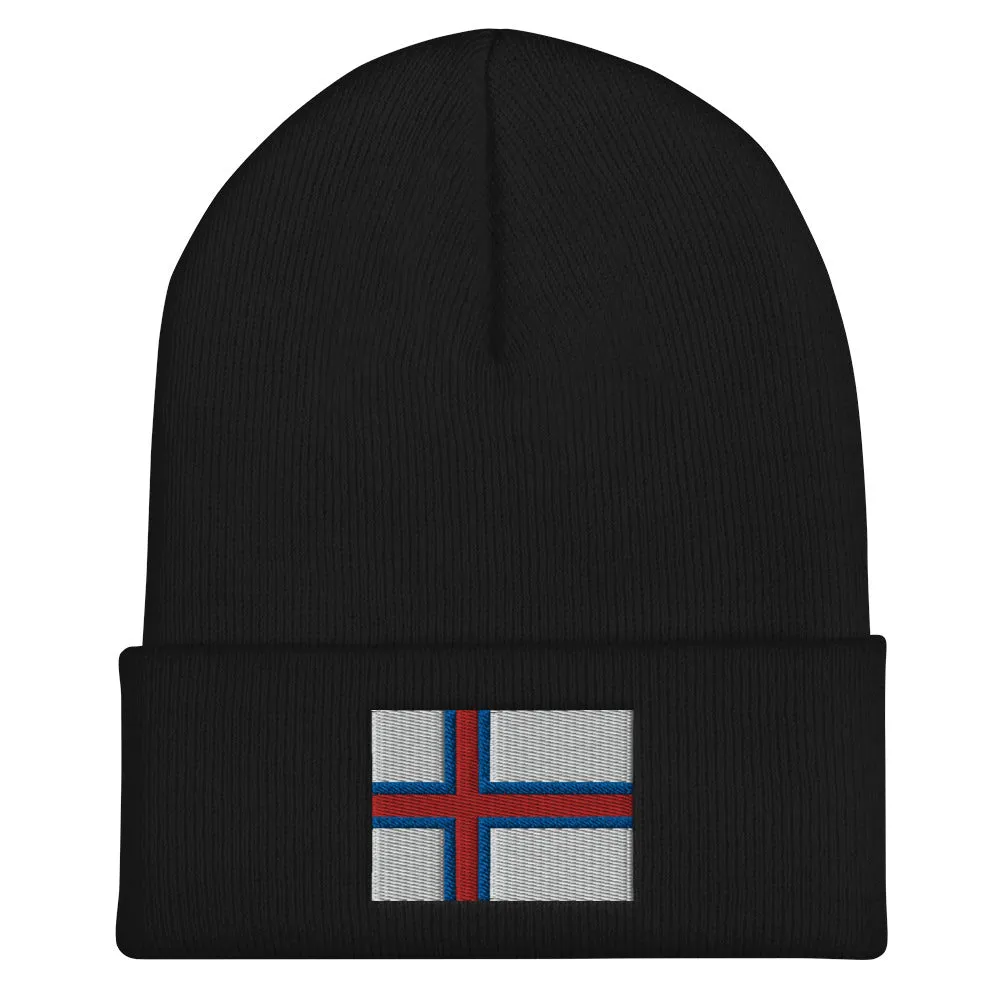 Faroese Flag Embroidered Beanie