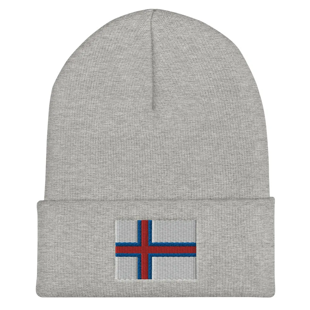 Faroese Flag Embroidered Beanie