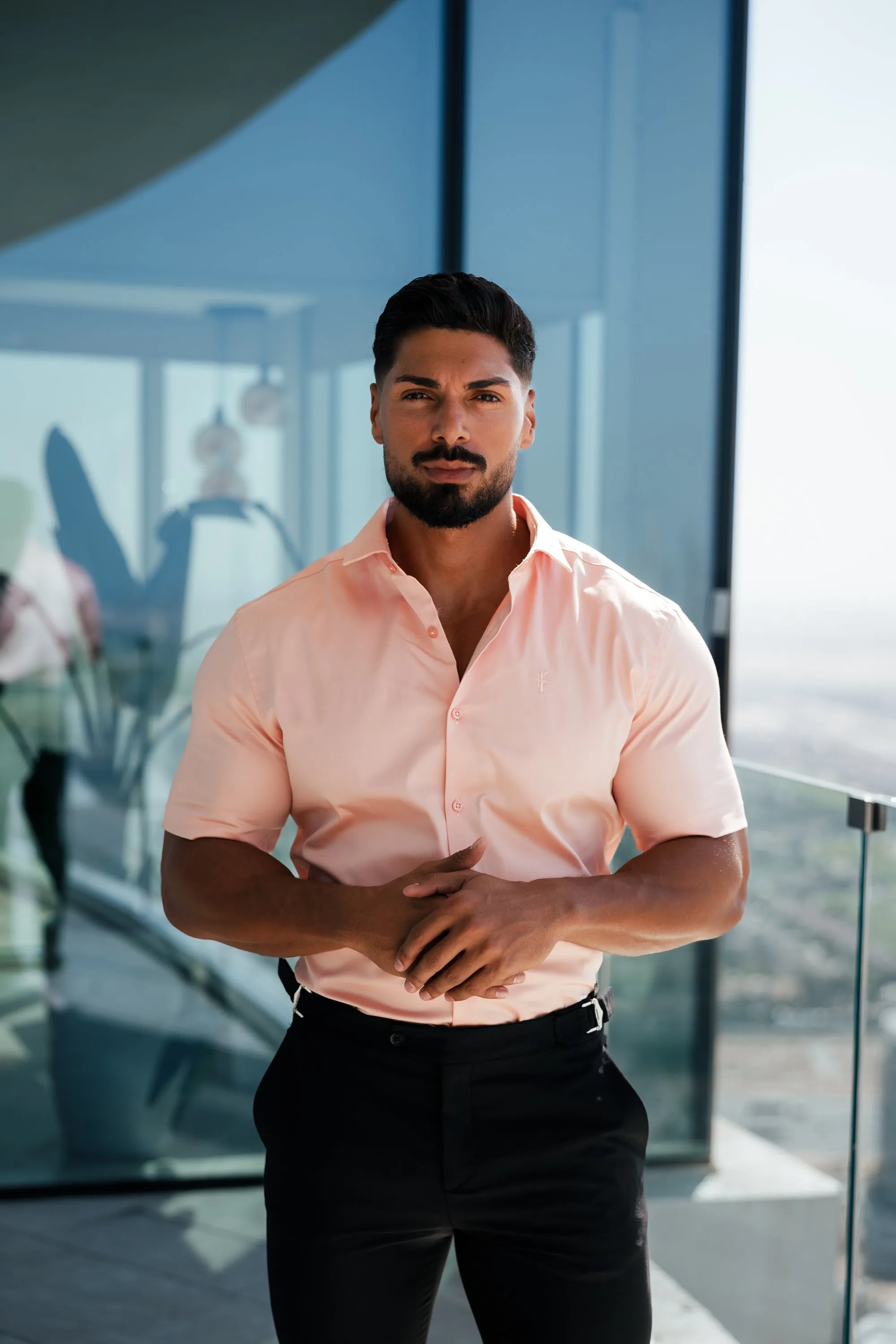Father Sons Slim Sateen Peach Short Sleeve - FS964