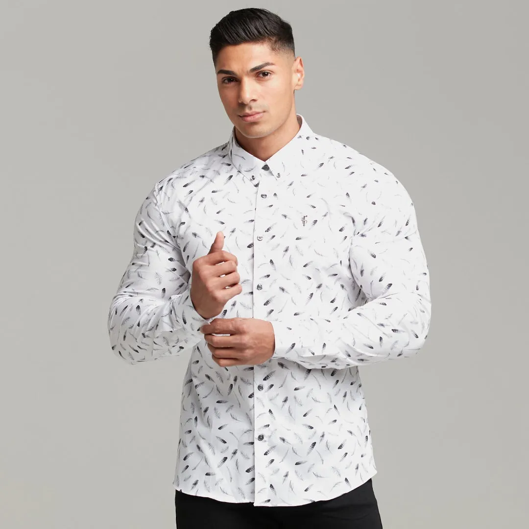Father Sons Super Slim Stretch Feather Print Long Sleeve - FS429
