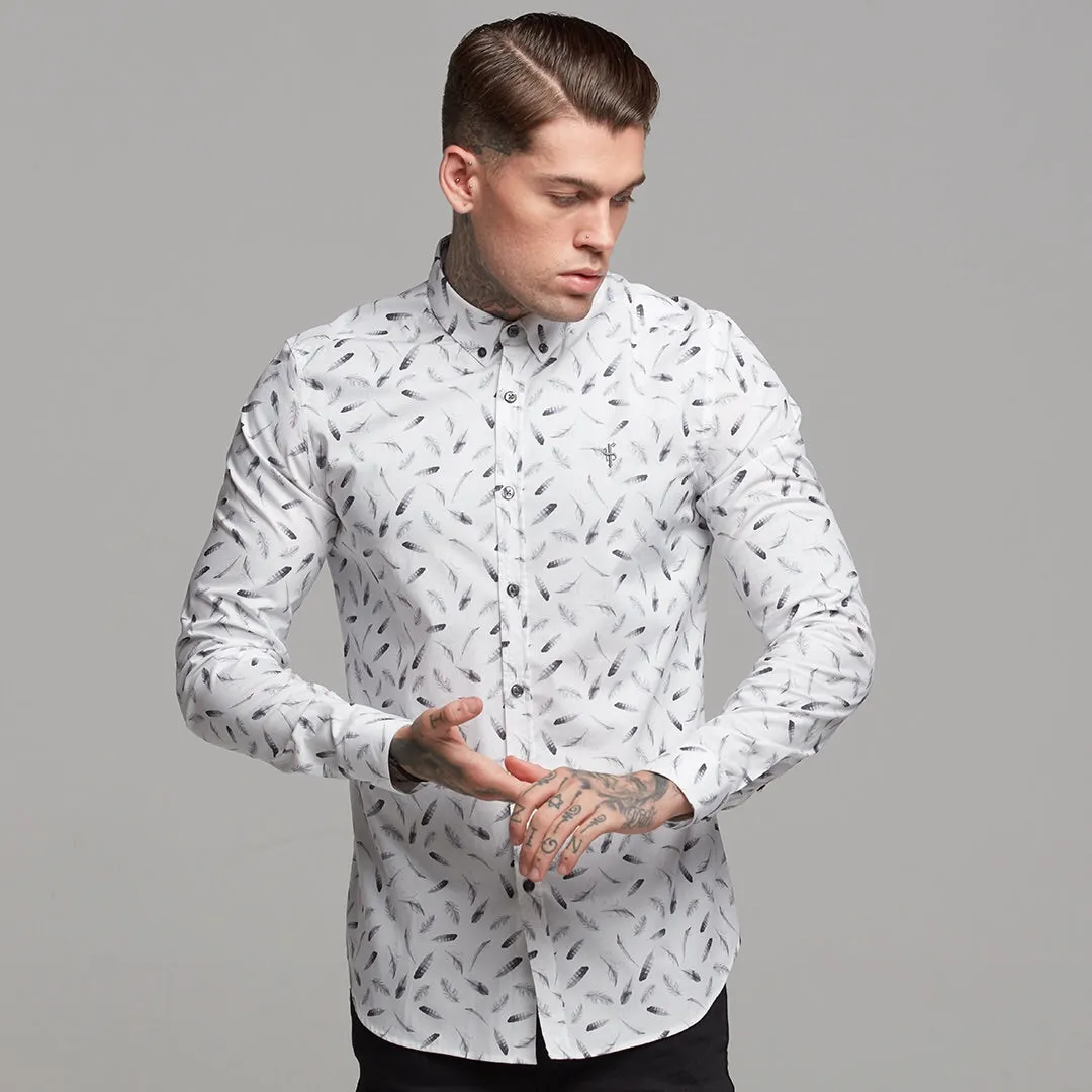Father Sons Super Slim Stretch Feather Print Long Sleeve - FS429