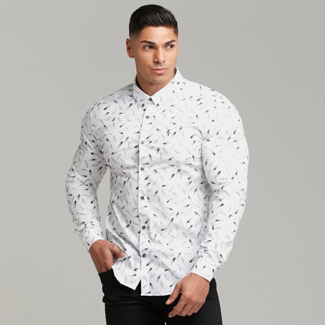 Father Sons Super Slim Stretch Feather Print Long Sleeve - FS429