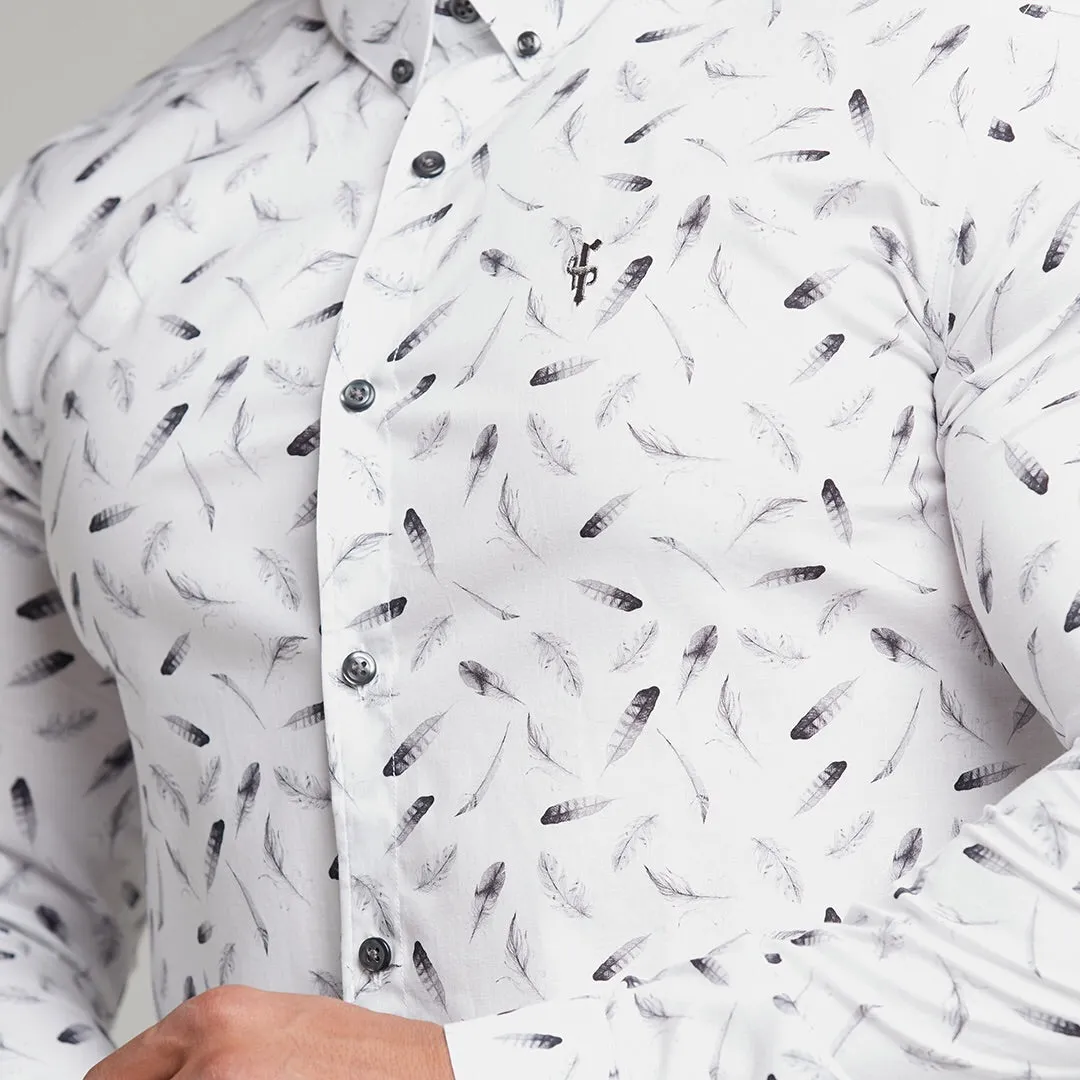 Father Sons Super Slim Stretch Feather Print Long Sleeve - FS429