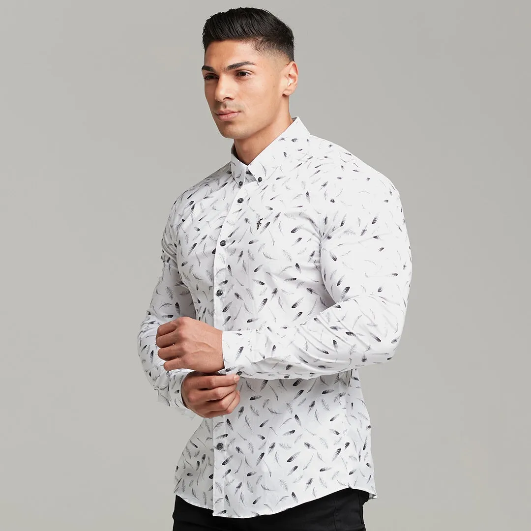 Father Sons Super Slim Stretch Feather Print Long Sleeve - FS429