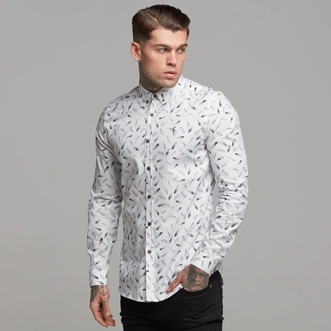 Father Sons Super Slim Stretch Feather Print Long Sleeve - FS429