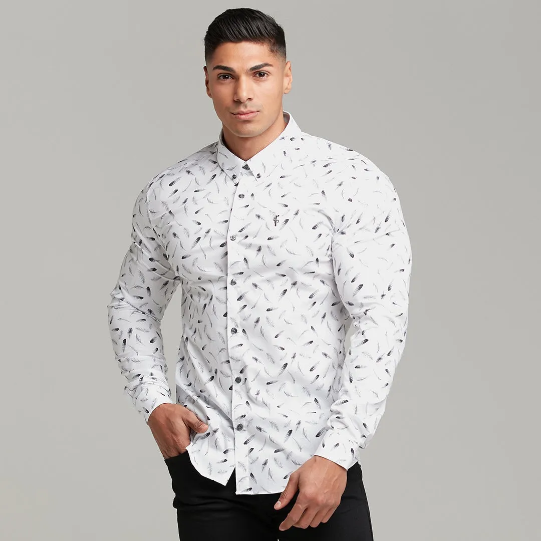 Father Sons Super Slim Stretch Feather Print Long Sleeve - FS429